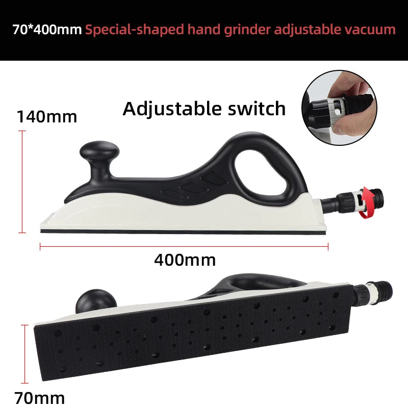 HIFESON Handheld Sander Manual Sandpaper Tool Sanding Block Dust Extraction Hand Polisher Grinding Machine For Metal Wood Work