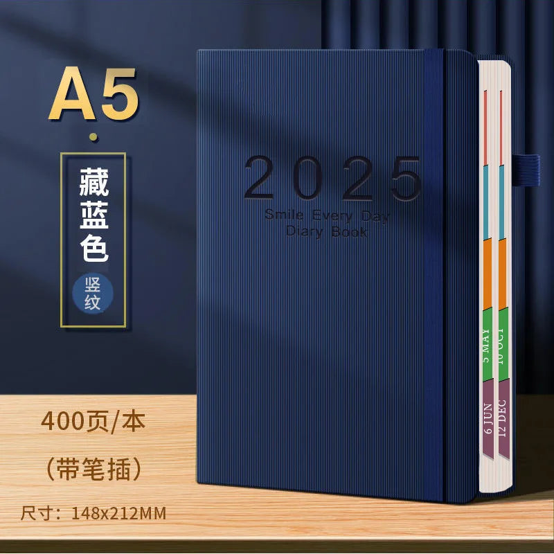 2025 Planner Schedule Agenda Efficiency Notebook Daily Weekly Monthly Diary Journal for Students School Office Stationery Supply