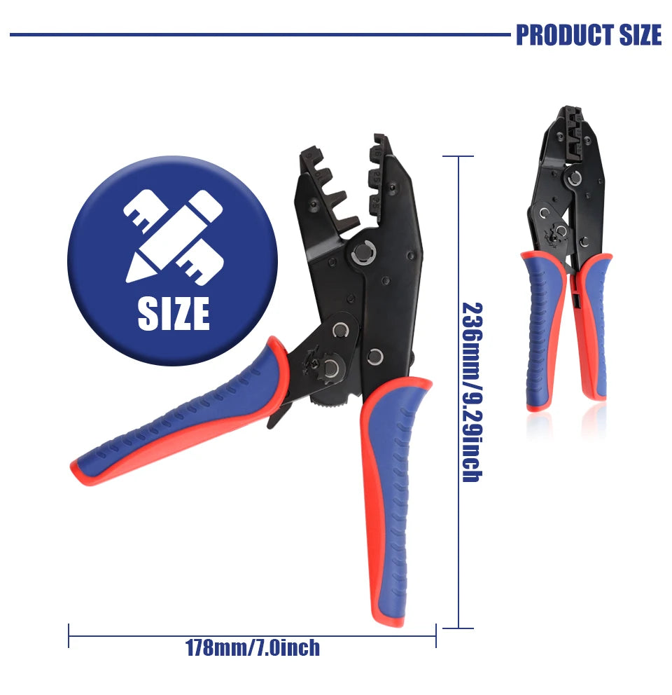 Crimping Tool for Sleeves Ferrule Terminals - Ratcheting Wire Crimpers - AWG 10-2 (6-35mm²) - Ratchet Terminal Crimper YF-35WF