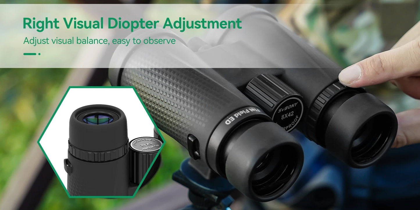 Svbony SA205 Binoculars ED Flat-field 8X42/10X42 Professional IP67 Waterproof BAK4 Twist-up Eyecups for Travelling Bird Watching