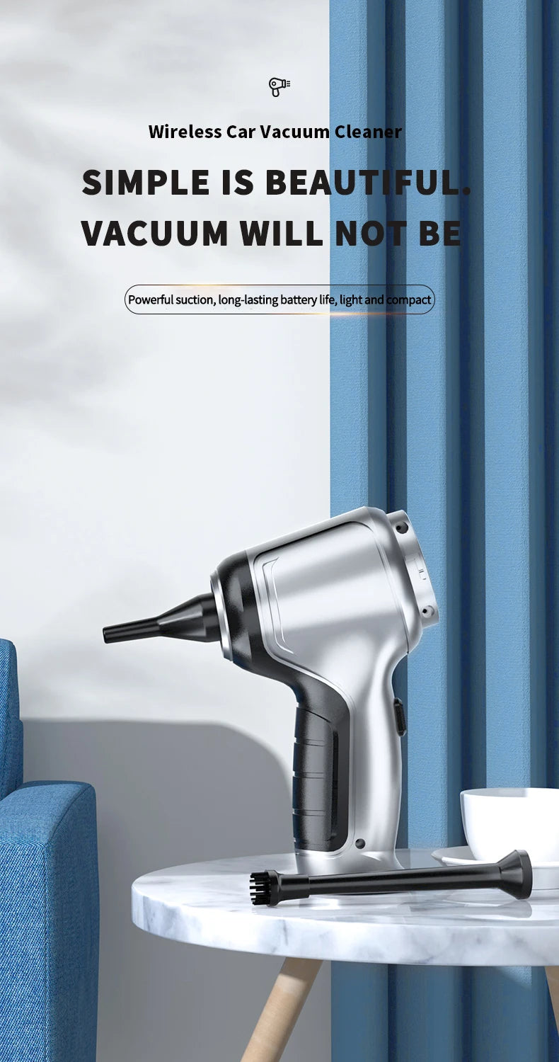 Car Wireless Vacuum Cleaner Strong Suction Handheld  Wet Dry Auto Vacuum Home & Car Dual Use Mini Vacuum Cleaner Home Appliance