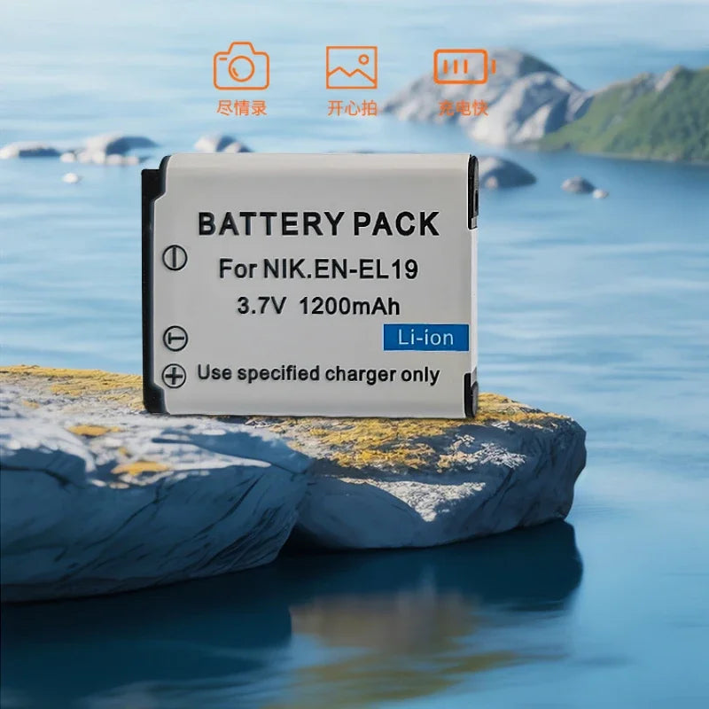 EN-EL19 ENEL19 EN EL19 Camera Battery+LED Dual Charger for Nikon Coolpix S6600 S6900 S2600 S3100 S4100 S5200 S6400 W150 Battery