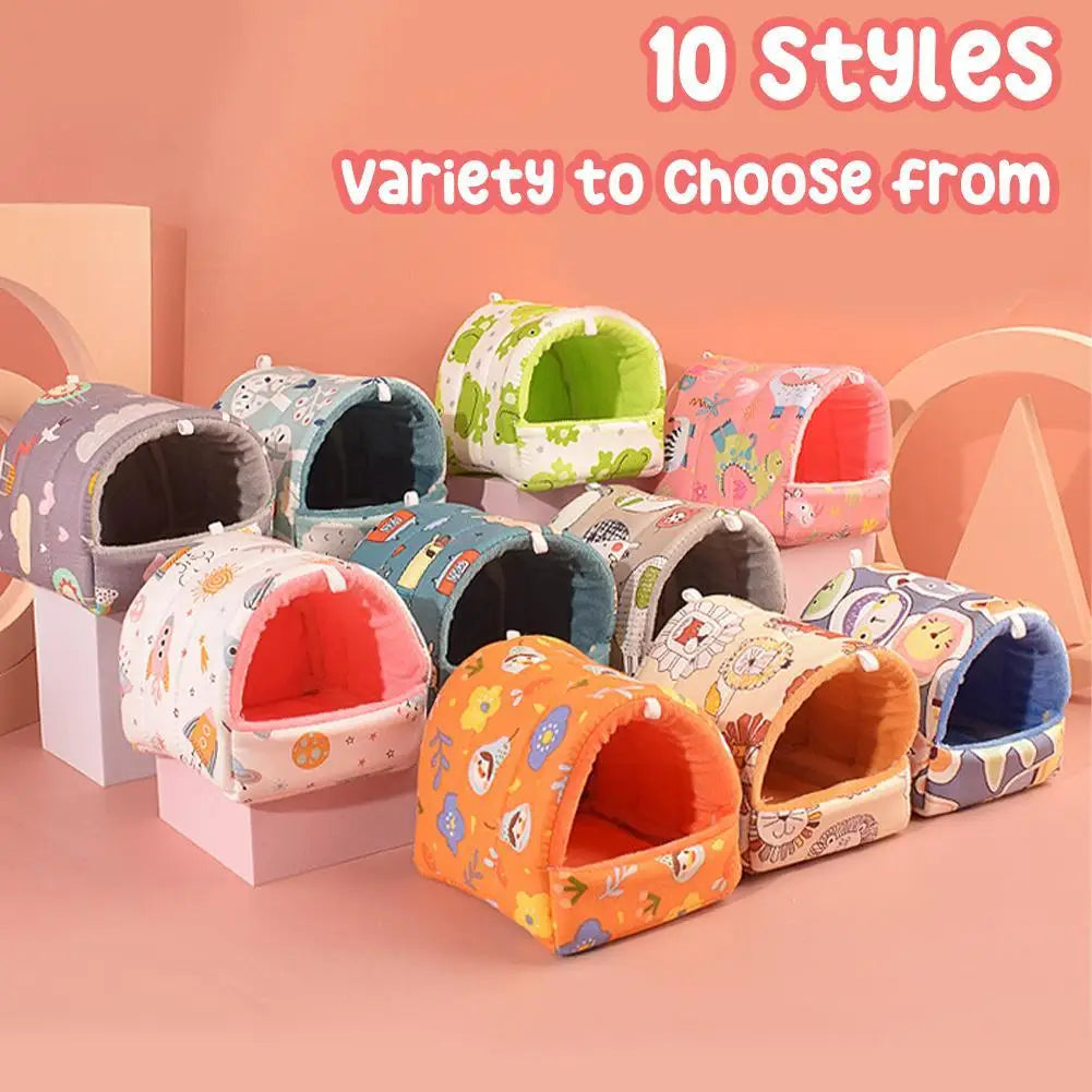 Soft Hamster House Rabbit Rodent Guinea Pig Rat Cage Nest Small Animal Sleeping Bed Winter Warm Cotton Mat Accessories Hedgehog