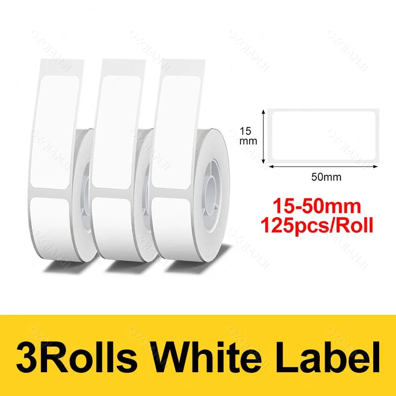 Niimbot D110 D11 Label printer paper Waterproof Anti-Oil Price Label Sticker Transparent Pure Color Label thermal Sticker Paper