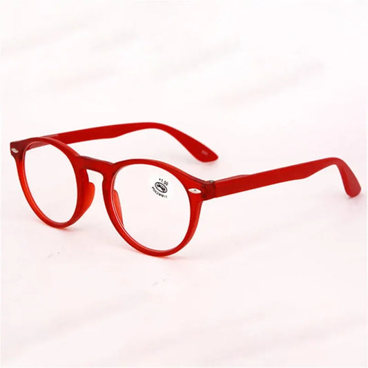 Ultralight Red Leopard Print Reading Glasses Women Men Round Glasses Frames for Read Female Fashion Vintage Clear Eyeglasses