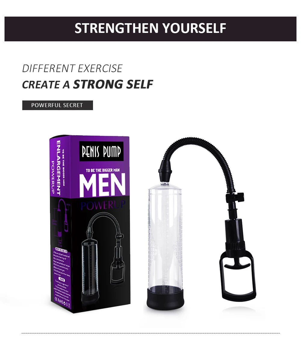 Male Penis Pump Vacuum Dick Extender Penis Enlargement Erotic Sex Toy For Man Cock Increase Length Enlarger Adult Supplies