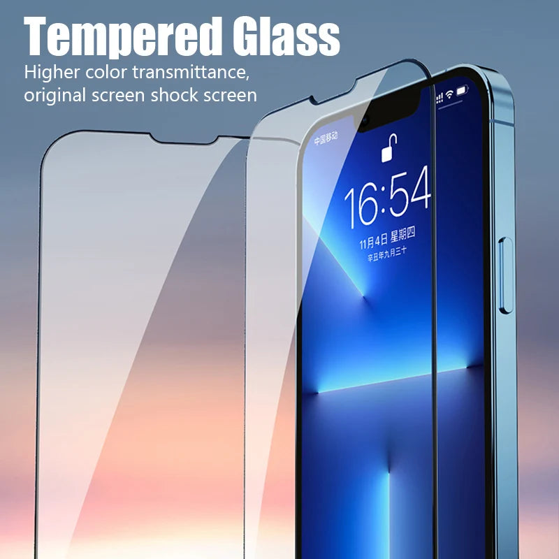 4Pcs Tempered Glass For iPhone 17 16 15 14 13 12 11 Pro Max Plus  Mini Air 7 8 6S SE 2022 2020 X XS Screen Protector Protective