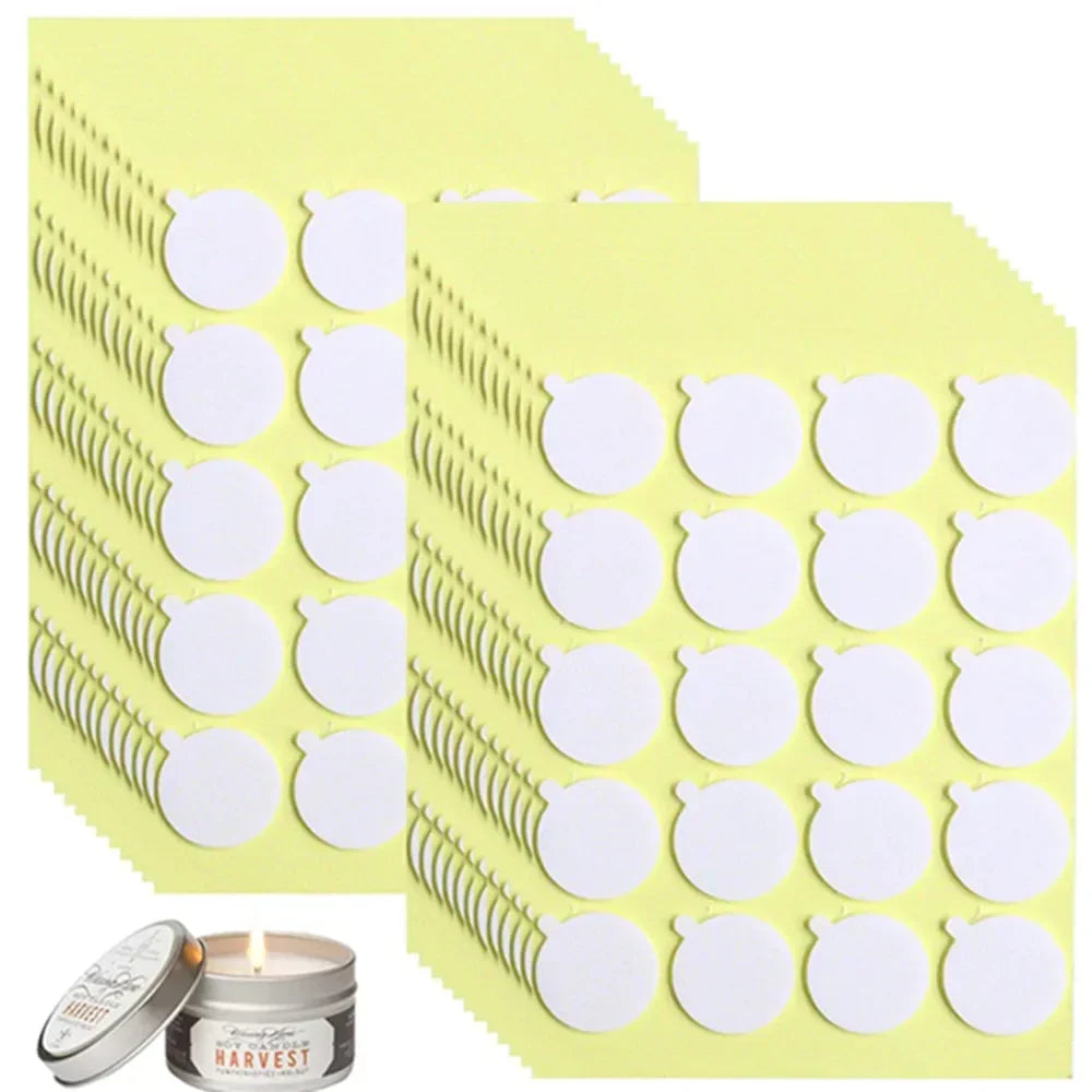100/200/300/400PCS For Candles Candle Wick Stickers High Temperature Resistant Double-sided Stickers Wax Fixed Candle DIY Making
