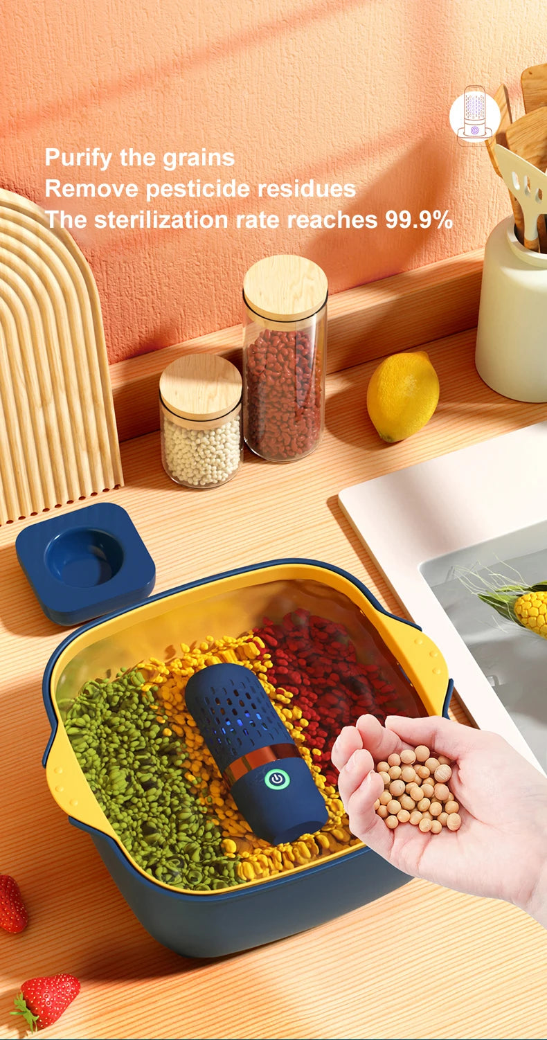 Fruit Vegetable Washing Machine Capsule Shape Wireless Food Purifier Household Pesticide Disinfection Vegetables Cleaner Machine