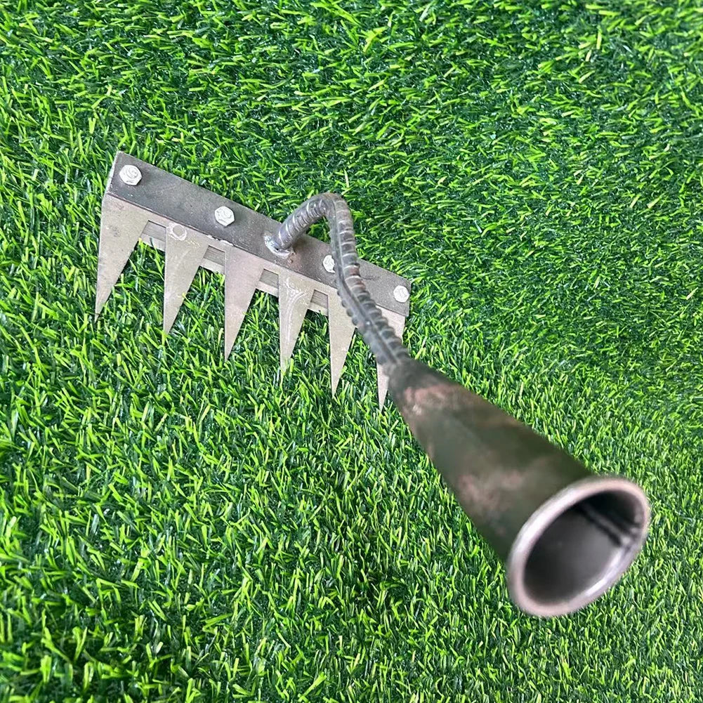 5/6/7/8 Teeth Garden Weeding Rake Carbon Steel Removable Rake Soil Hoe Agricultural Straw Rake Multi Purpose Weeding Tools