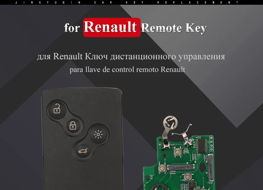 jingyuqin 433MHz ID46-PCF7952A Chip Smart Remote Car Key Card Fob For Renault Megane 3 Laguna 3 Scenic Fluence Keyless HandsFree