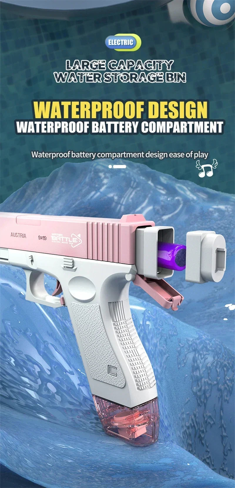 Newest Electric Water Gun Toys Bursts Children's High-pressure Strong Charging Energy Water Automatic Water Spray Children Toy