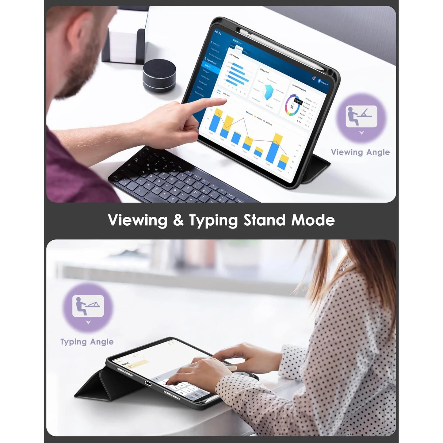 Flip Tablet Cover For iPad 10 2022 10th 10.9''/11 2025 11th (A16) 11'' Acylic Back Case With Pencil Holder Auto Wake up /Sleep