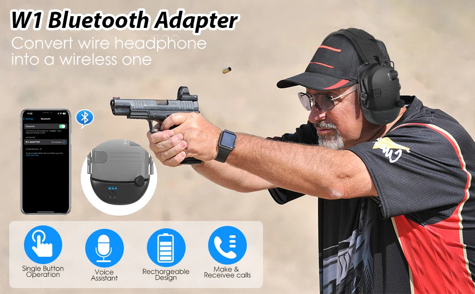 W1 Wire-controlled Headphone Bluetooth Adapter For Walker Series Converter To Wireless Earmuffs Converter