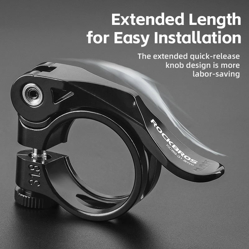 ROCKBROS Bicycle Seat Post Clamp Aluminum Alloy Installation Quick Release Cycling Seat Clamp Convenient Bike Parts Seatpost