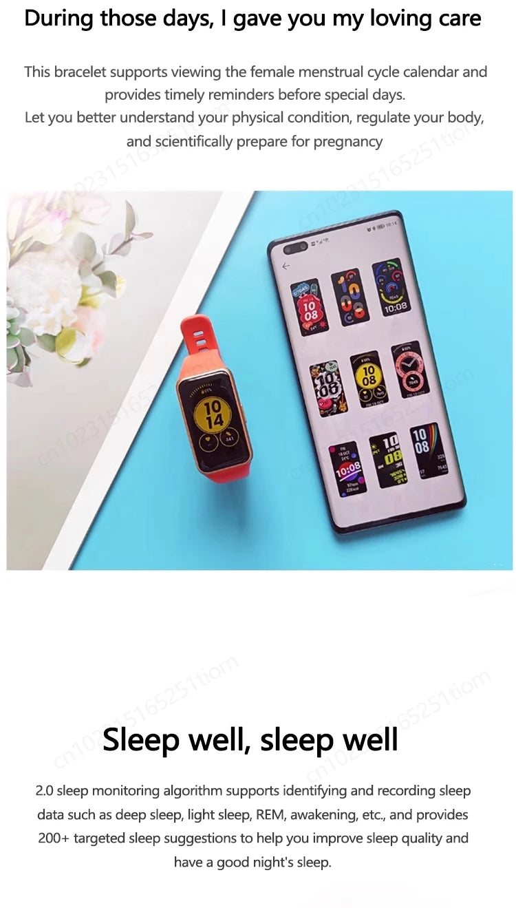 Original Huawei Band 6 Smart Band Blood Oxygen 1.47'' Screen Heart Rate Tracker Sleep Monitoring Smart Sports Bracelet