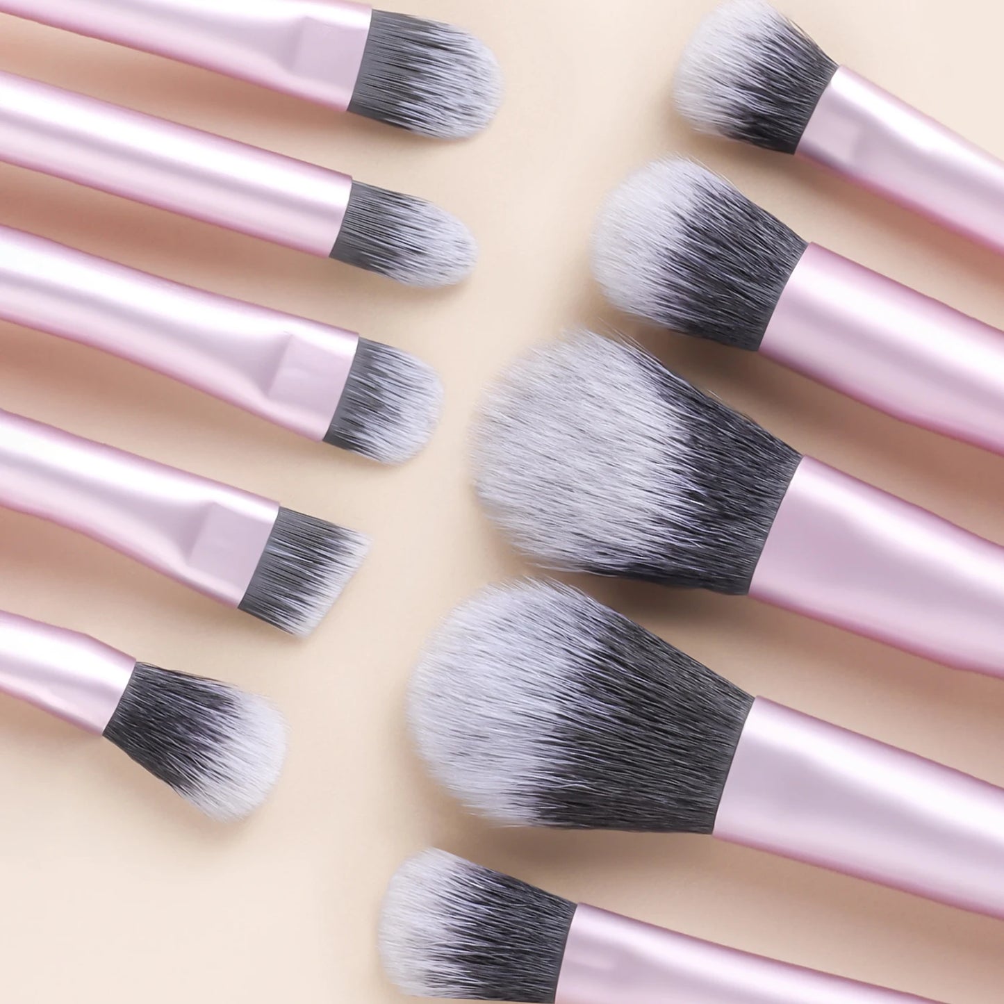 10 professional makeup brush set, portable small long tube, multi-functional face and eye makeup tools, daily makeup