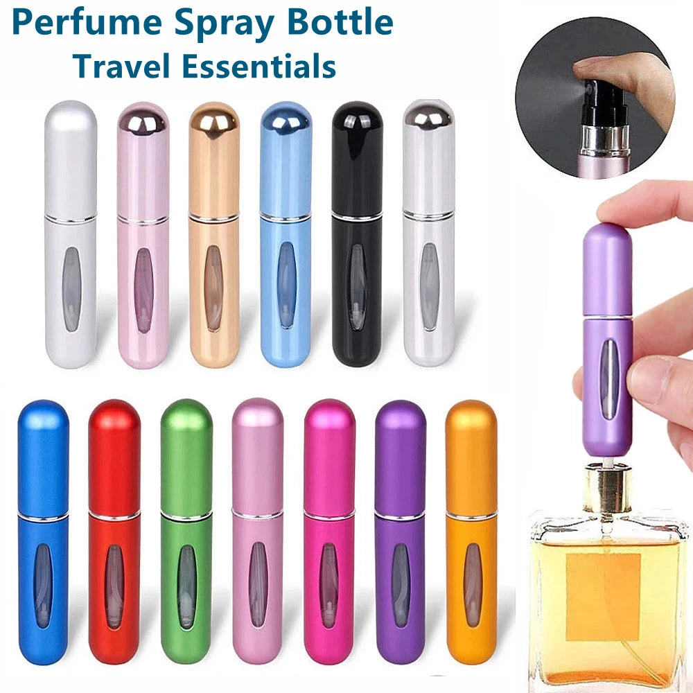 5ml Perfume Atomizer Portable Cosmetics Liquid Container Mini Aluminum Spray Alcochol Empty Refillable Bottle Travel Essentials