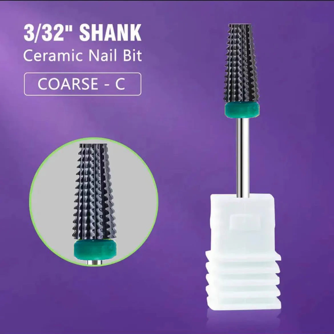 Black 5 in 1 Ceramic Nail Drill Bit For Electric Drill Machine 3/32" Shank Milling Cutter Fast Remove Acrylic Or Hard Gel