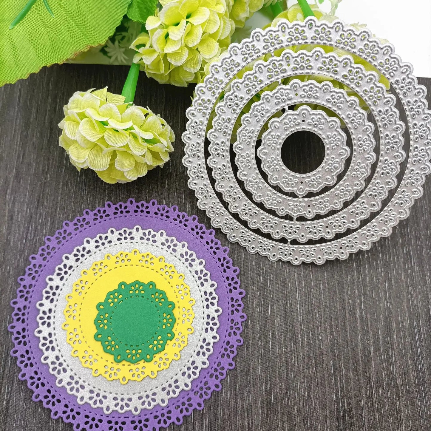 Carbon Steel Cutting Dies Paper Art Knife Mould Metal Etching Process Two chrysanthemum cutting embossed knife moulds