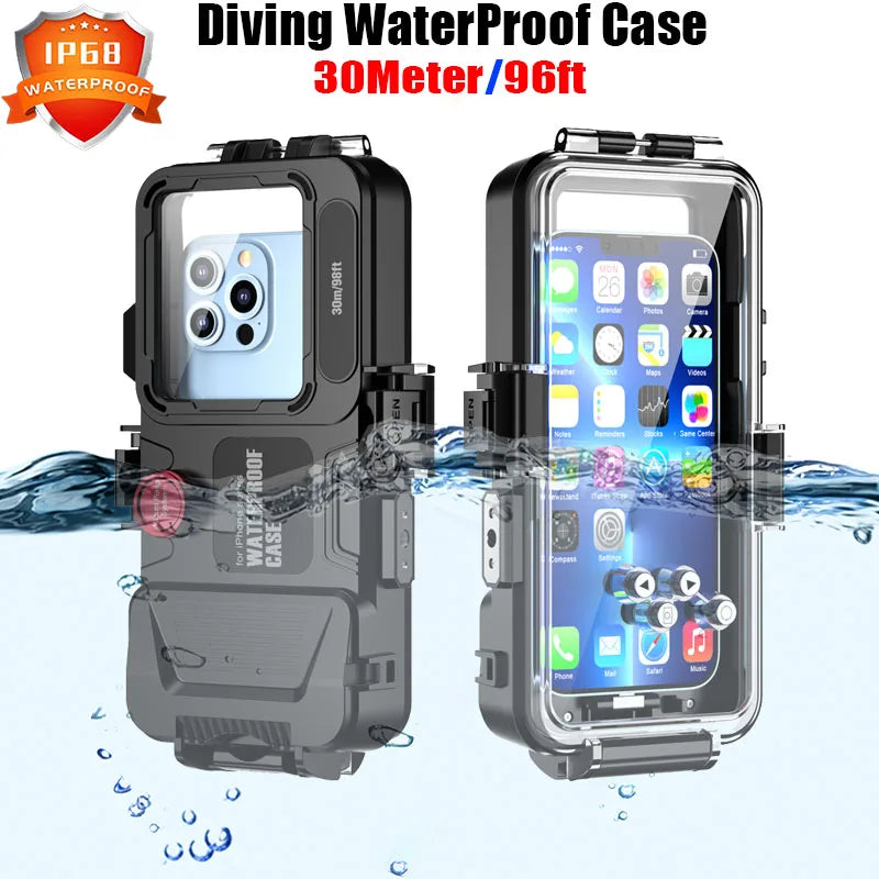 Magnetic Charging IP68 Waterproof Case For Apple iPhone 16 15 14 13 Pro Max Plus Drop proof Cover Diving Swim outdoor sport