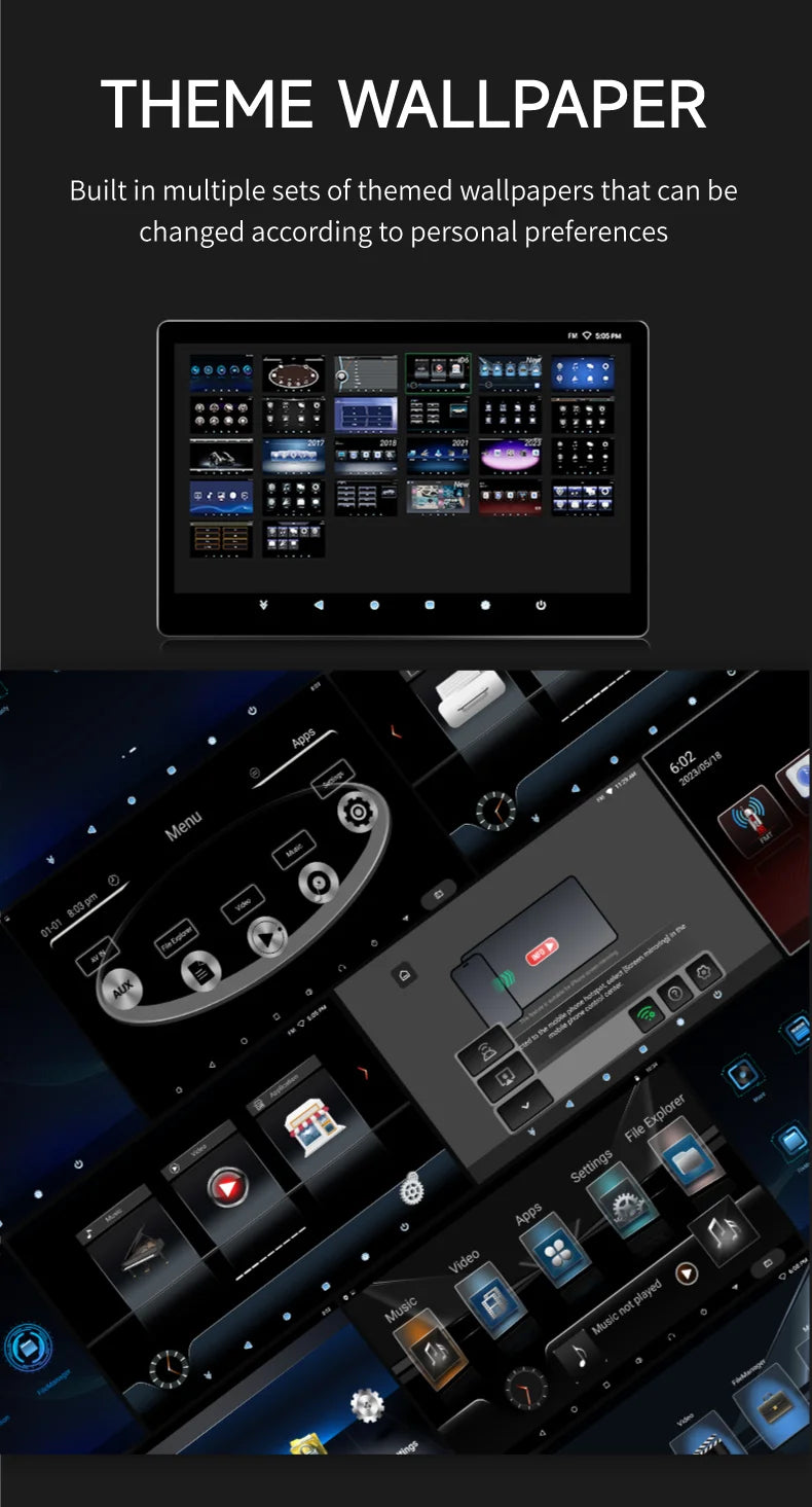 13" Headrest Monitor Android 12 Car Display IPS  2K HD For Car Rear Seat Tablet Touch Screen Video Music TV Player HDMI Input