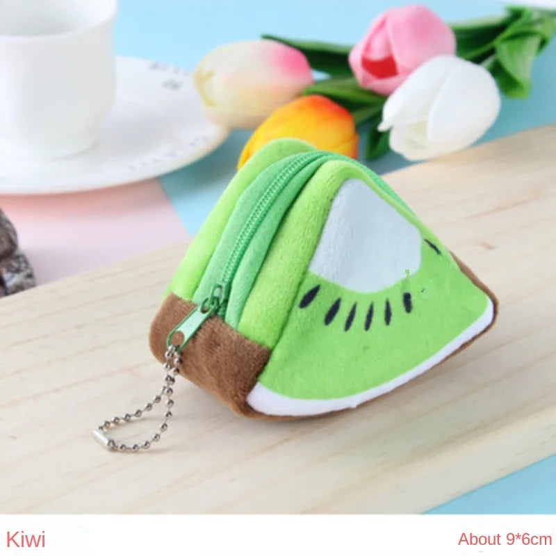 Cartoon Fruit Creative Plush Three-dimensional Coin Wallet Storage Bag School Bag Hanging Children's Holiday Gifts