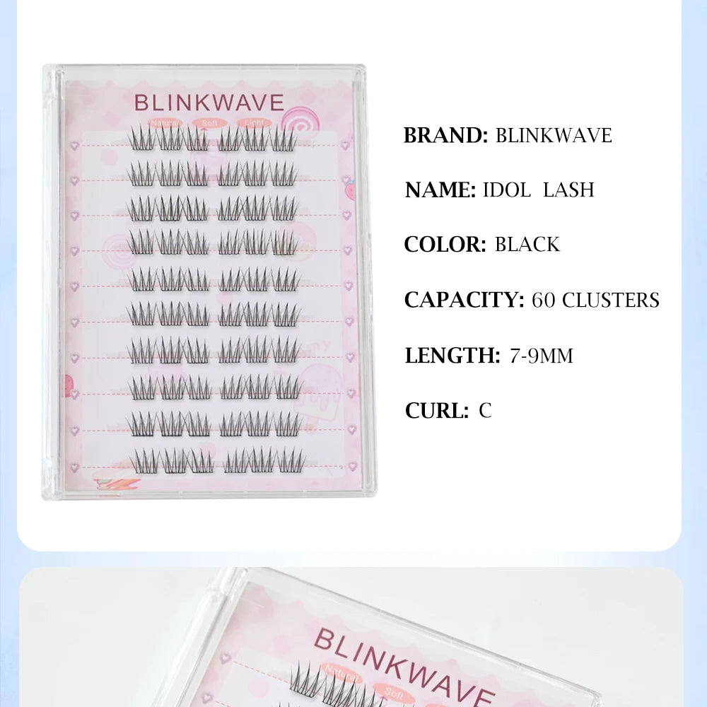 No Glue Needed Idol False Eyelashes Large Capacity 7-9mm Self Adhesive Eyelashes DIY Lash Extension Korean Makeup Cluster Lashes