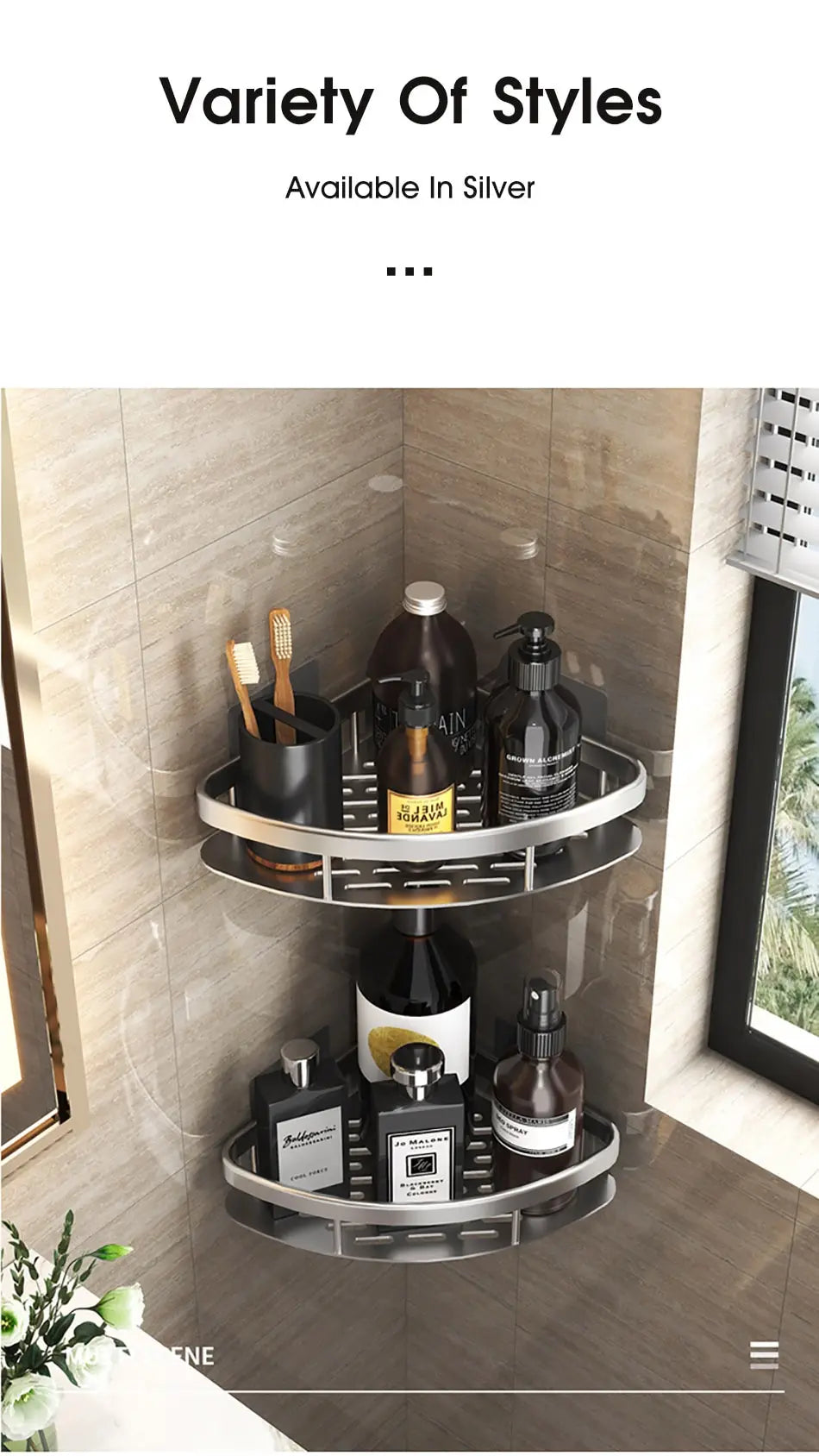 Bathroom Storage Rack No Drill Shelves Wall Mount Corner Shelf Shower Holder For WC Shampoo Organizer Bathroom Accessories
