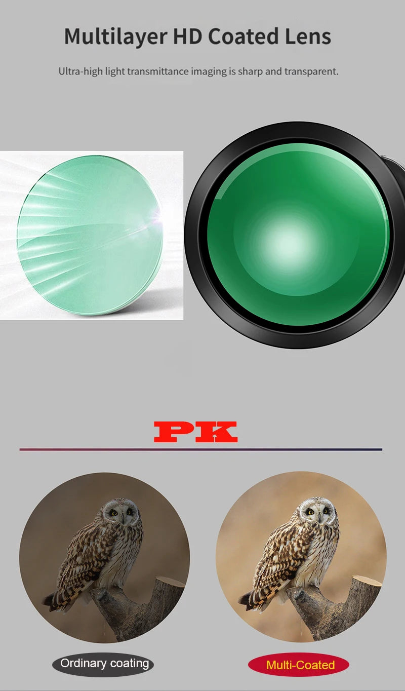 BORWOLF 15-450X60 Binoculars Telescope HD Light Night Vision Bak4 Prism Professional Zoom Powerful for Hunting Bird Watching