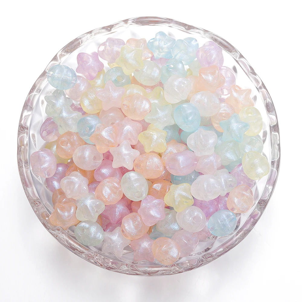 30Pcs/Lot Acrylic Transparent Five-pointed Star Spacer Loose Beads for DIY Necklace Bracelet Earring Jewelry Accessories