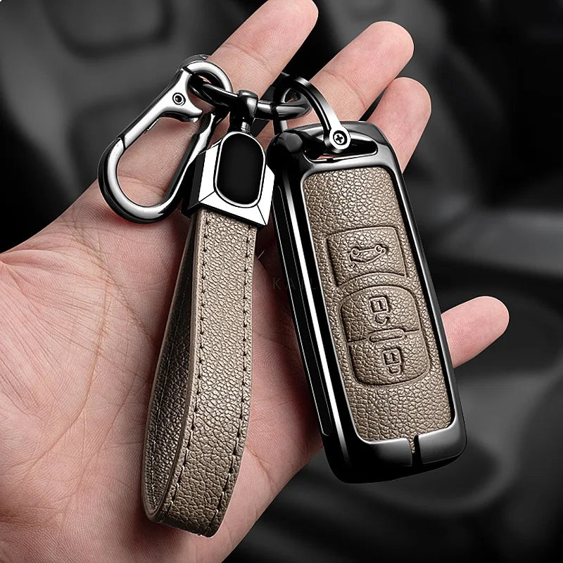 Suitable for Mazda Axela Atenza 3 2 6 CX3 CX5 CX30 CX8 CX9 MX5 SKYACTIV Zinc Alloy Car Key Cover Leather Car Key Bag Holder