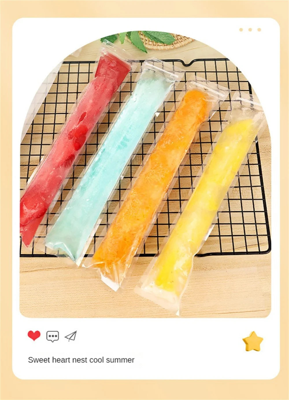 2024 Disposable Ice Pop Mold Bag Large Freeze Popsicle Sealed Bags DIY Juice Yogurt Smoothie Bag With Funnel Ice Cream Tool