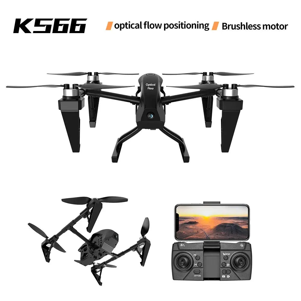New KS66 4K Drone 8K Professional HD Dual Camera GPS 5G WIFI FPV Optical Flow Localization Brushless Motor RC Quadcopter 9000M