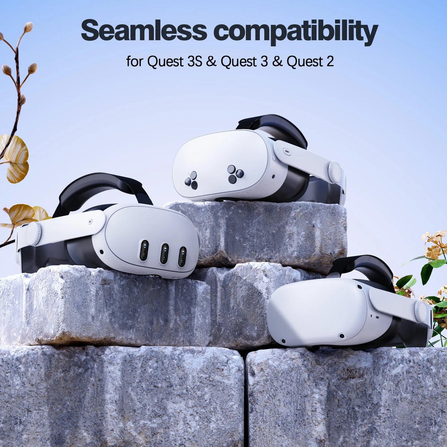 Headband compatible with Oculus Quest 2/Quest 3/3S, VR accessories, replaceable adjustable Elite Headband for enhanced comfort