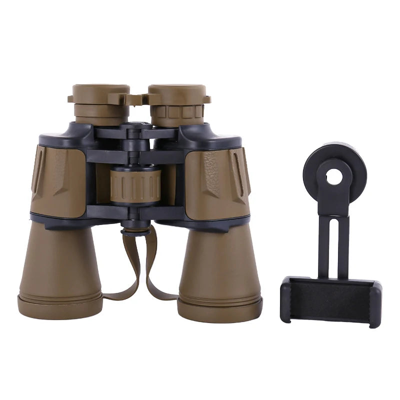 Long Range 10x50 Binoculars FMC Coated BAK4 Prism IPX4 Waterproof Telescope Lightweight Portable Gear for Camping Hiking Hunting