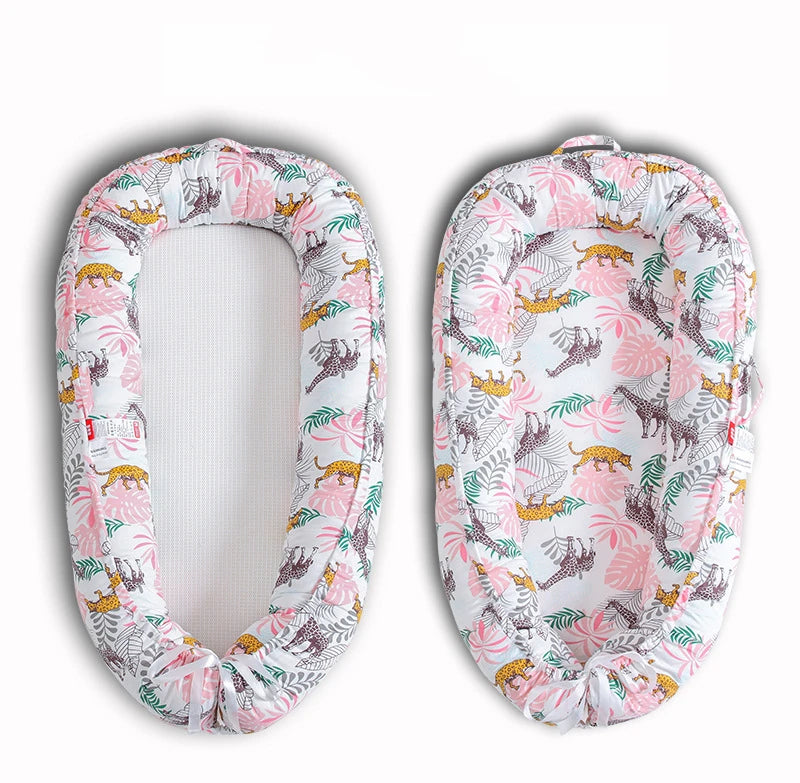 Soft Baby Sleeping Nest Bed Infant Cot Lounger Portable Co-sleeping Cribs for Newborn Bassinet Cotton Portable Crib Travel Bed