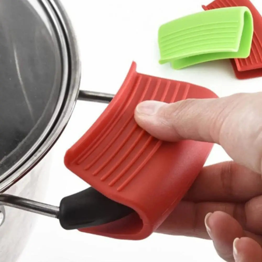 2PC Silicone Gloves Non Stick Heat Resistant Pot Clip Holder Hot Plate Clip Cooking Insulation Oven Mitts Anti-slip Baking Tool