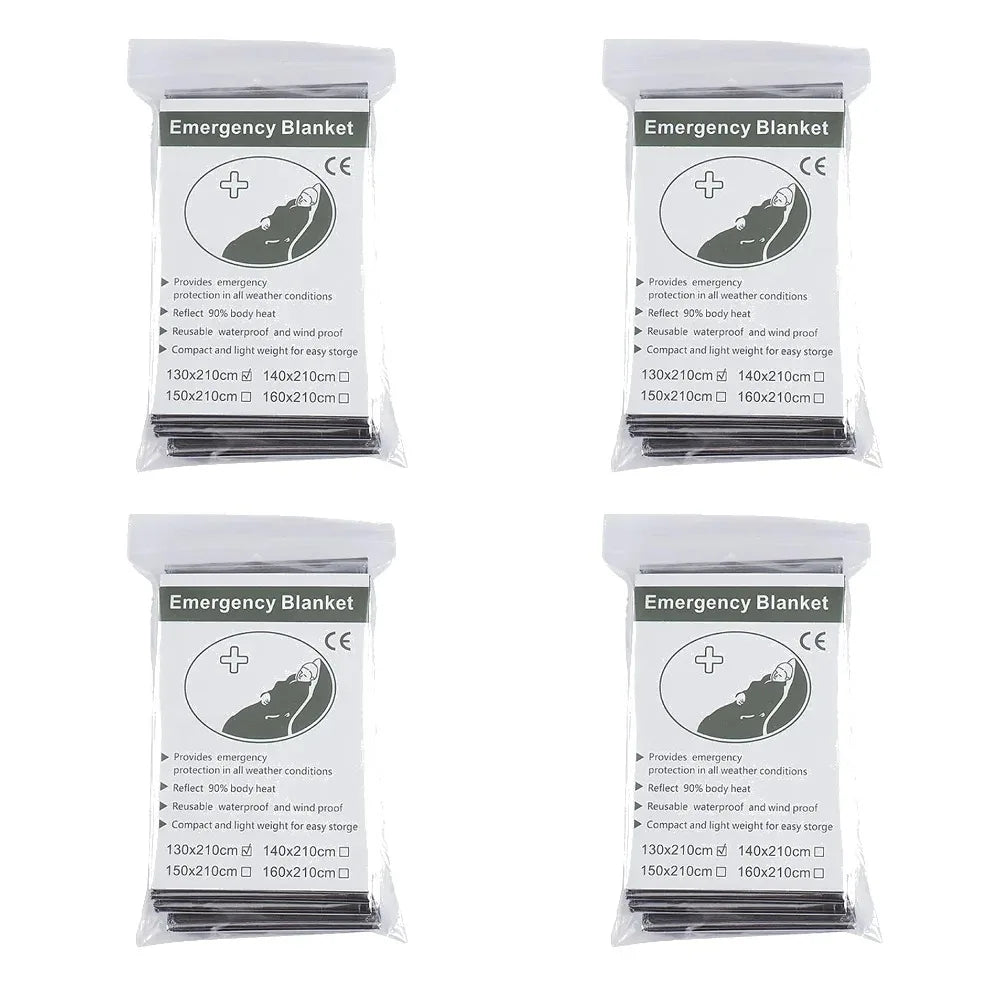 1-10PCS Emergency Blanket Outdoor Survive First Aid Military Rescue Kit Windproof Waterproof Foil Thermal Blanket for Camping