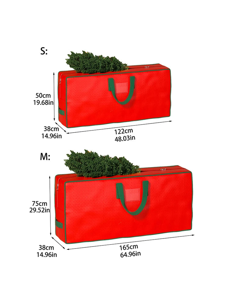 Christmas tree storage bag Durable Christmas tree waterproof dust insects and damp with zipper strap handle red