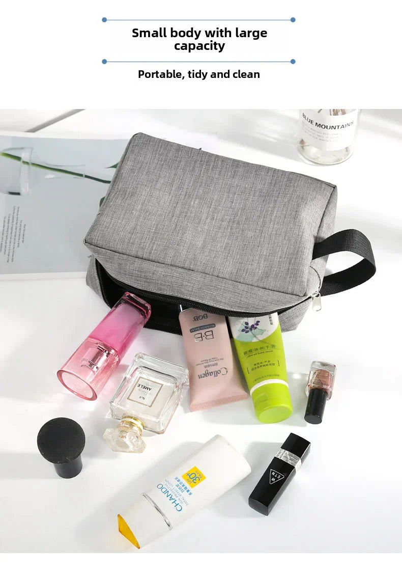 Multifunctional Simple Waterproof Oxford Cloth Cosmetics Bag Thickeneded Double-layer Cosmetic Bag Large Capacity Portable St...