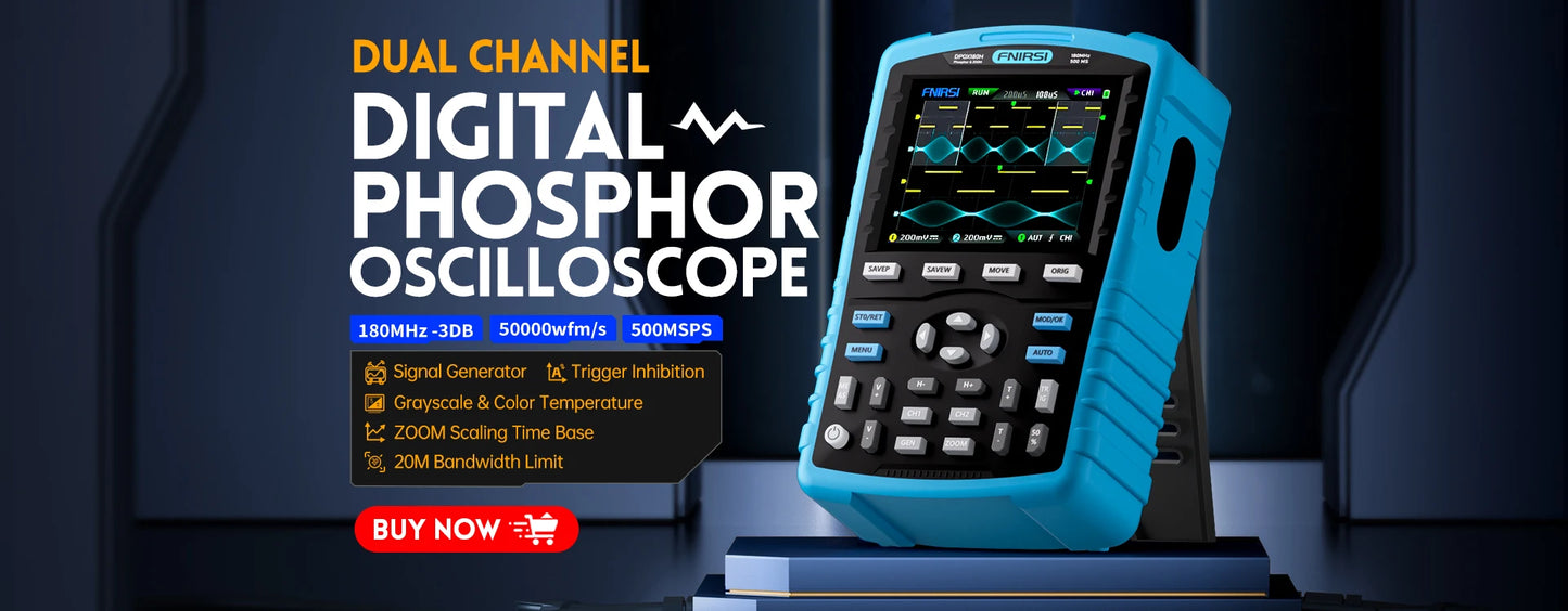 FNIRSI DSO152 Mini Handheld Digital Osciloscopio 2.5MSa/s 200KHz Analog Bandwidth 800VPP Support Firmware Upgrade PWM Output