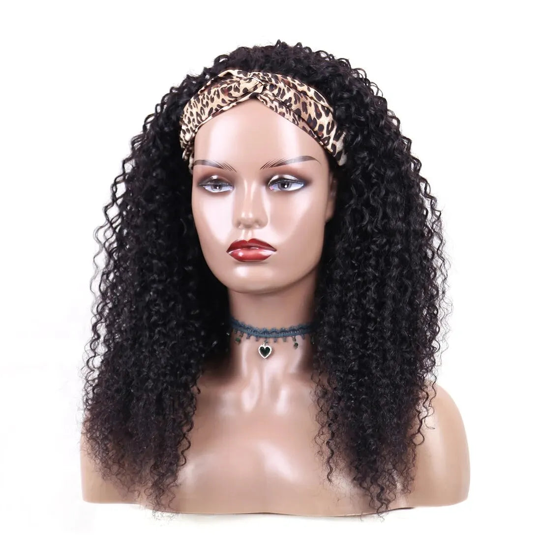 Kinky Curly Human Hair Headband Wigs For Women 10-22 Inches None Lace Curly Headband Wig Brazilian Remy Hair Easy To Wear