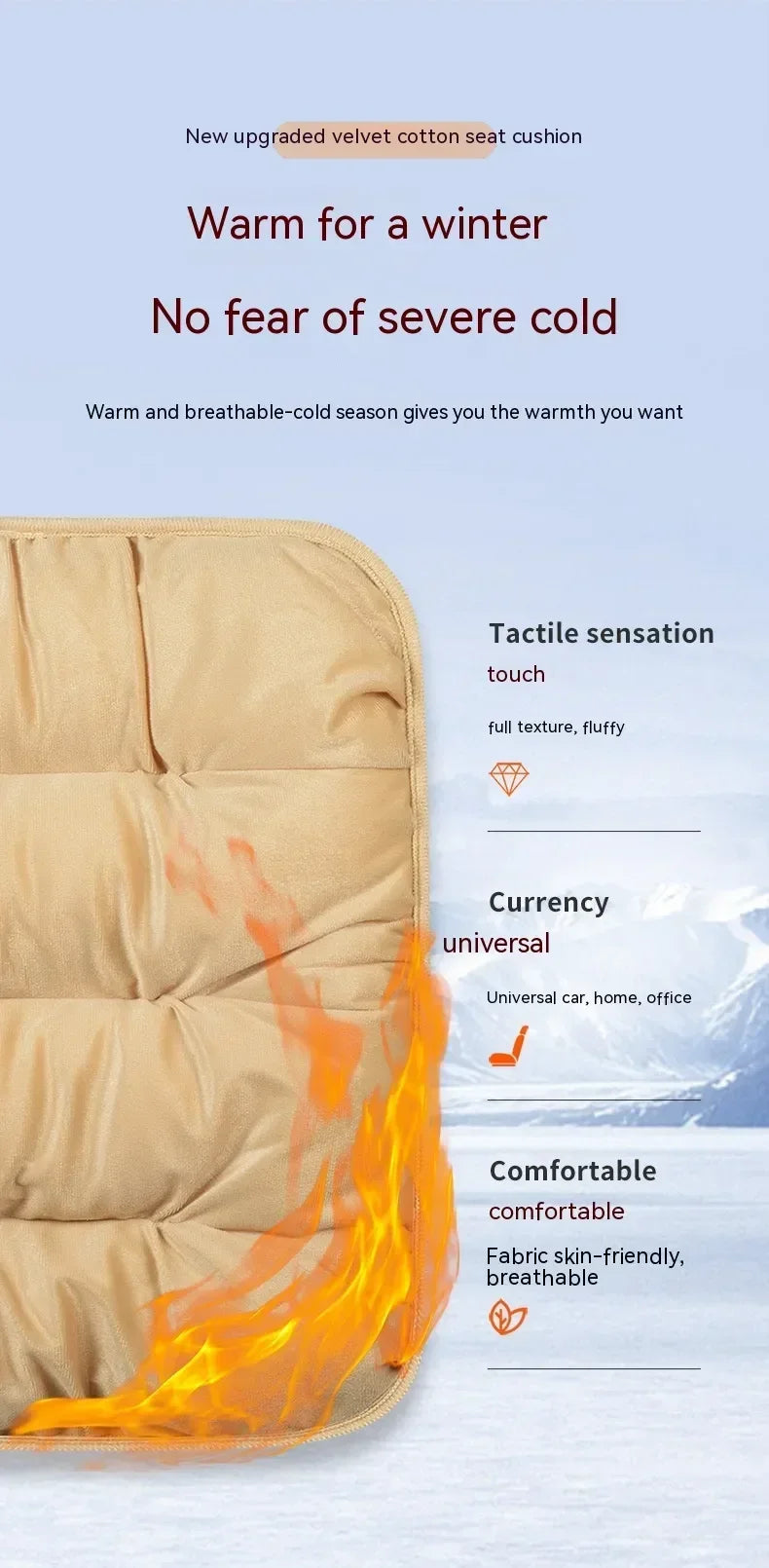 Winter Thickened Car Seat Cover Non-slip Comfortable Warm Seat Cover Seat Protector Car Front/rear Seat Cushion Accessories