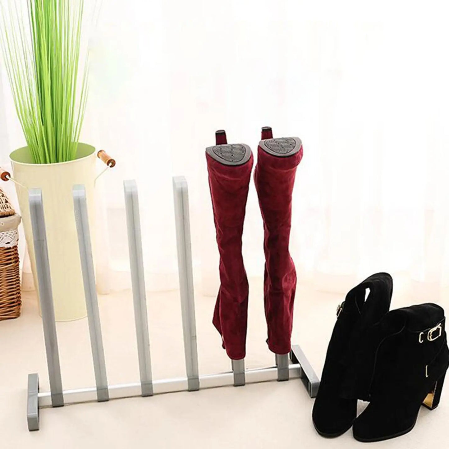 Boots Rack Adjustable Footwear Organizer Accessories Easy to Install Shoes Organizer Freestanding Shoes Rack for Dorm Room