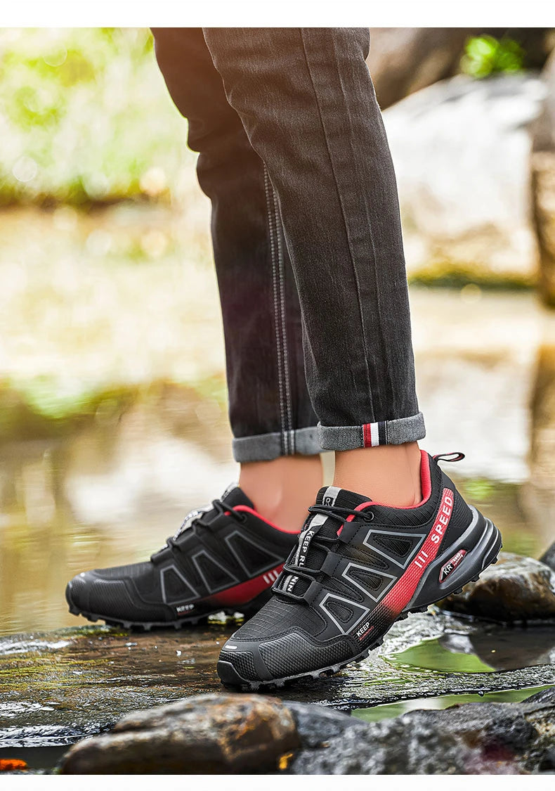 Men's Outdoor Hiking Shoes Off-Road Non-Slip Anti-Collision Breathable High-Quality Men's Boots Lockless Casual Cycling Shoes