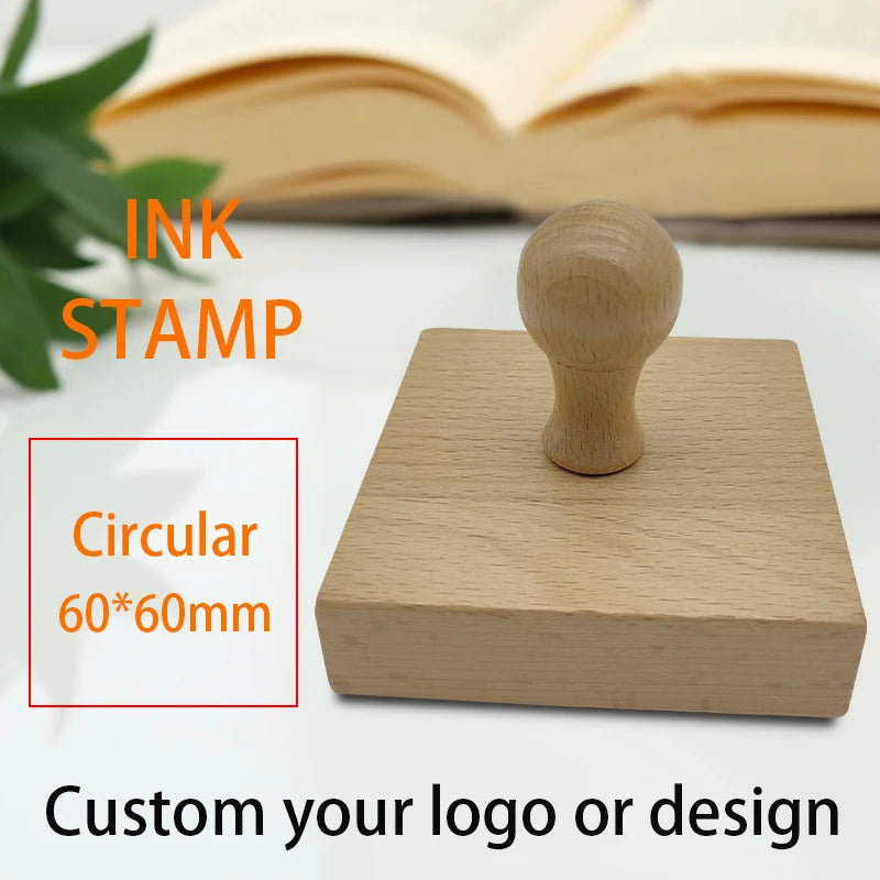 Custom Wooden Stamp Seal Personalized Logo Wedding Party Packaging Stamp Company Address&Name Self Inking Rubber Stamp Artwork