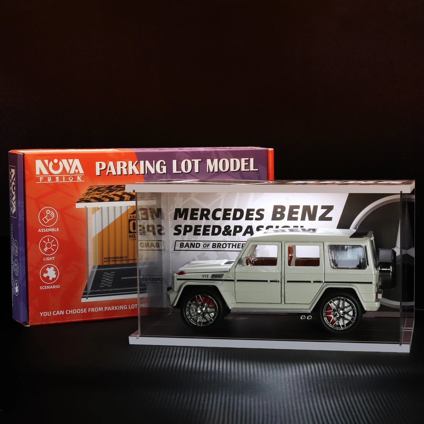 1:24 Parking Lot Alloy Toy Model with Lights - Fun for Kids, Decor for Room - Safe & Durable Gift