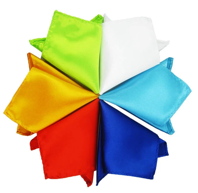 Luxury Men's Handkerchief Solid Color White Black Red Hankies Polyester Hanky Business Pocket Square Chest Towel 22*22CM