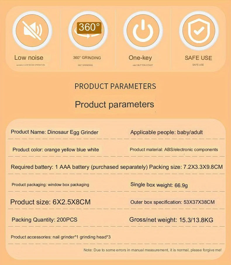 Baby Newborn Nail Trimmer Electric Safety Nail Clippers Trimming And Polishing Grooming Set with 3 Grinding Heads